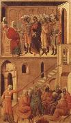 Duccio di Buoninsegna Peter-s First Denial of Christ Before the High Priest Annas oil on canvas